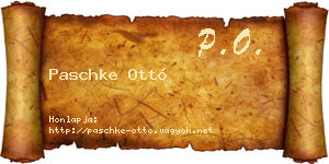 Paschke Ottó névjegykártya